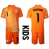 Dětský Fotbalový dres Anglie Jordan Pickford #1 Brankářské MS 2022 Venkovní Krátký Rukáv (+ trenýrky)